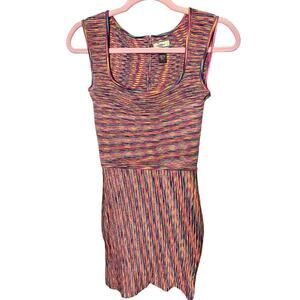 Issa London bright multicolor psychedelic stripes sleeveless dress XS